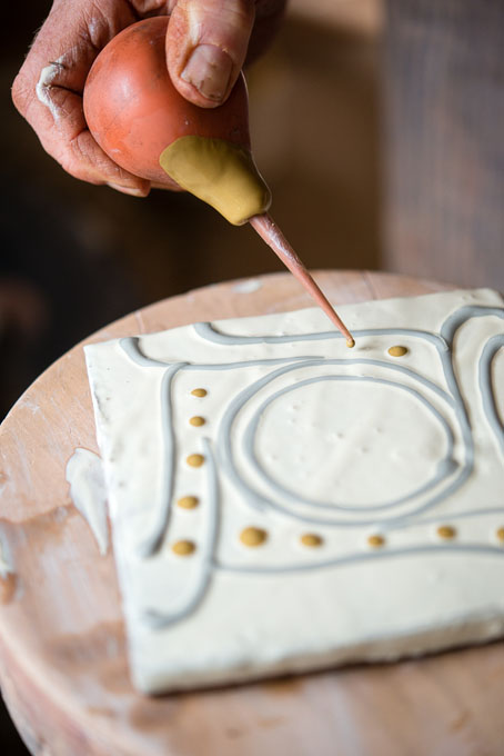 Clive Bowen in his pottery 2016